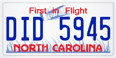 NC license plate DID5945
