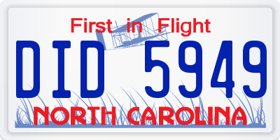 NC license plate DID5949