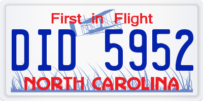 NC license plate DID5952