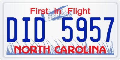 NC license plate DID5957