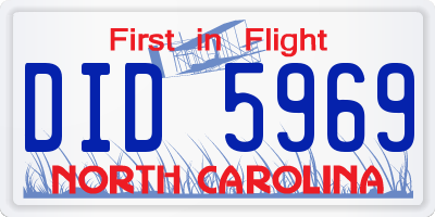 NC license plate DID5969