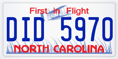 NC license plate DID5970