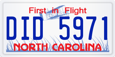 NC license plate DID5971