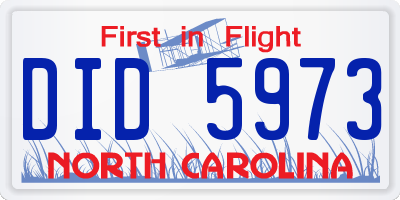 NC license plate DID5973