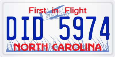 NC license plate DID5974