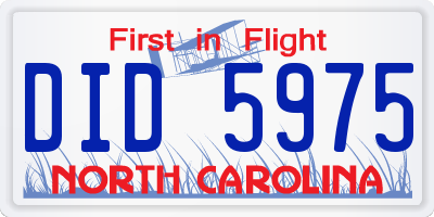 NC license plate DID5975