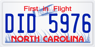 NC license plate DID5976