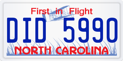 NC license plate DID5990