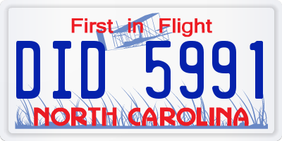 NC license plate DID5991