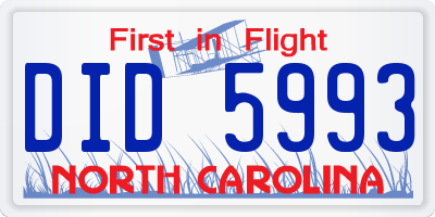 NC license plate DID5993