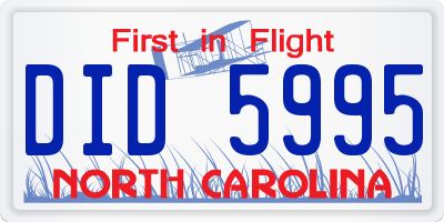 NC license plate DID5995