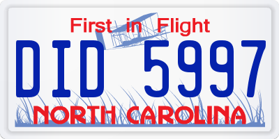 NC license plate DID5997