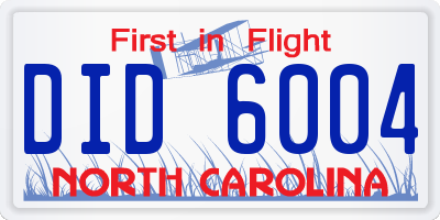 NC license plate DID6004