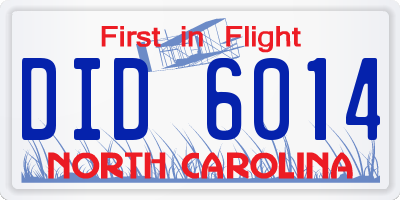 NC license plate DID6014