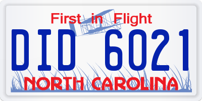 NC license plate DID6021