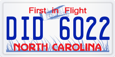 NC license plate DID6022