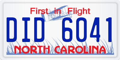 NC license plate DID6041
