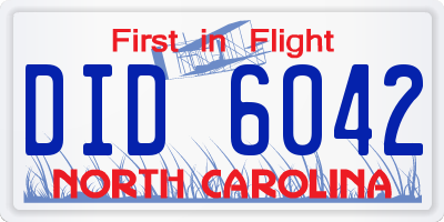 NC license plate DID6042