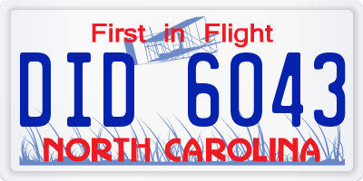 NC license plate DID6043