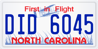 NC license plate DID6045