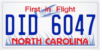 NC license plate DID6047