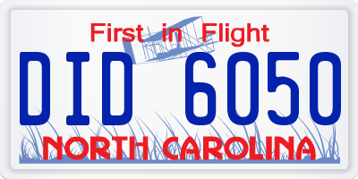 NC license plate DID6050