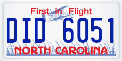 NC license plate DID6051