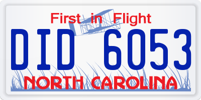 NC license plate DID6053