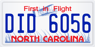 NC license plate DID6056