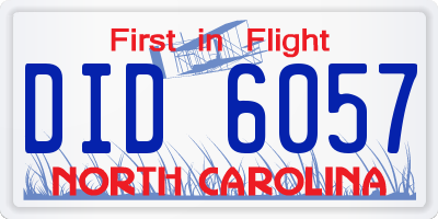 NC license plate DID6057
