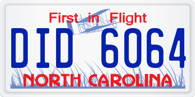 NC license plate DID6064