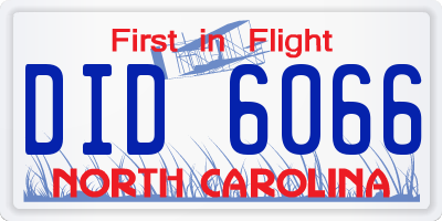 NC license plate DID6066
