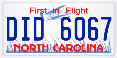 NC license plate DID6067