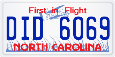 NC license plate DID6069
