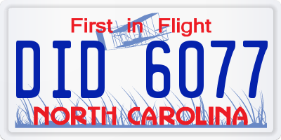 NC license plate DID6077