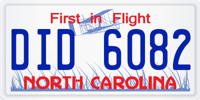 NC license plate DID6082