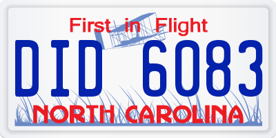 NC license plate DID6083