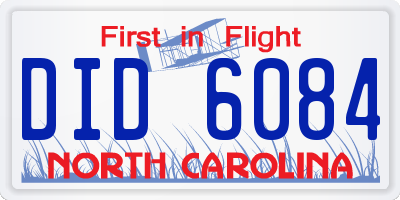 NC license plate DID6084