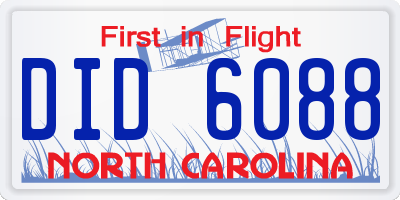 NC license plate DID6088