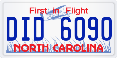 NC license plate DID6090