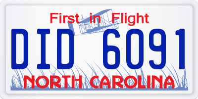 NC license plate DID6091