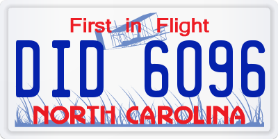 NC license plate DID6096