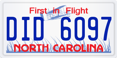 NC license plate DID6097