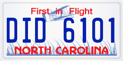 NC license plate DID6101