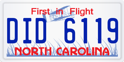 NC license plate DID6119