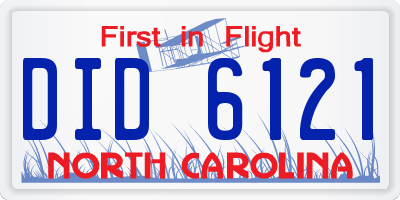 NC license plate DID6121