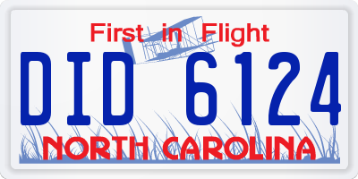 NC license plate DID6124