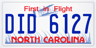 NC license plate DID6127