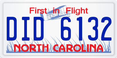 NC license plate DID6132
