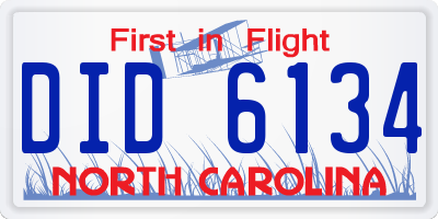 NC license plate DID6134